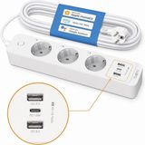 Neva Home P300, 1.5m, 3'lü Akıllı Wi-Fi Priz, 18 W Hızlı Şarj, Uzaktan Kontrol, Kolay Kurulum ve Kullanım, Amazon Alexa, Google Home ve Homekit Desteği