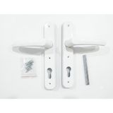 Neva Home Pvc Pimapen Banyo Wc Plastik Sac Destekli Kapı Kolu Takımı (2, Beyaz, Kilit Yuvalı)