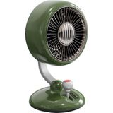 Neva Home Q3 120° Salınımlı 3 Kademeli LED Işıklı Şarjlı Masaüstü Fan Vantilatör Retro Yeşil