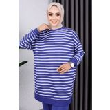 Neva İki Iplikli Tesettür Tunik Çizgili Sweatshirt