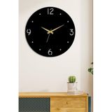 Neva Metal Siyah 49 Cm Sessiz Akış Mekanizması Duvar Saati