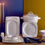 Neva N3082 Mirena Kare 60 Parça 12 Kişilik Fine Bone Yemek Takımı