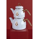 Neva N3469 Galatasaray Lisanslı Arma Logo Emaye Çaydanlık 1100 ml ve 2100 ml Kapasite Özellikli