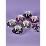 Neva N3503 Marita 6 Kişilik Kahve Fincan Takımı - Renkli - 90 ml