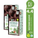 NEVA NATURALIS Amonyaksız 2'Lİ SET 4.4 KESTANE KAHVE Kalıcı Krem Saç Boyası Seti (VEGAN)