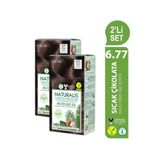 NEVA NATURALIS Amonyaksız 2'Lİ SET 6.77 SICAK ÇİKOLATA Kalıcı Krem Saç Boyası Seti (VEGAN)