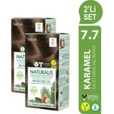 NEVA NATURALIS Amonyaksız 2'Lİ SET 7.7 KARAMEL Kalıcı Krem Saç Boyası Seti (VEGAN)