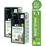 Neva NATURALIS (vegan) Amonyaksız 2'Lİ SET 1.1 MAVİ SİYAH Kalıcı Krem Saç Boyası Seti