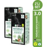 Neva NATURALIS (vegan) Amonyaksız 2'Lİ SET 3.0 YOĞUN KOYU KAHVE Kalıcı Krem Saç Boyası Seti - 3/0 Koyu Kahve