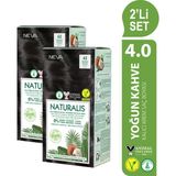 Neva NATURALIS (vegan) Amonyaksız 2'Lİ SET 4.0 YOĞUN KAHVE Kalıcı Krem Saç Boyası Seti - 4/0 Kahve