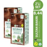 Neva NATURALIS (vegan) Amonyaksız 2'Lİ SET 8.44 SULTAN BAKIRI Kalıcı Krem Saç Boyası Seti
