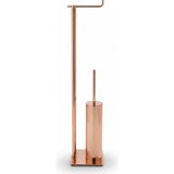 Neva Paslanmaz Wc Kağıtlıklı Klozet Fırçalı Ayaklı Set - Rose Gold