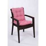 Neva Pembe Pofidik Arkalıklı Sandalye Minderi Özel Dikişli Bağcıklı 44x88 Cm - 44 x 88 cm