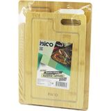 Neva Prime 2pcs Setd.dörtgen Kenarlı - Oval Delikli Ahşap Bambu Kesim Panosu - Kesme Tahtası 18X28X1CM--22X32X1CM (5361)