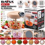 Neva Prime Ipli 5 Bıçaklı Kaymaz Taban - Paslanmaz Bıçak Sebze Doğrayıcı El Rondosu BX40 - Çok Renkli
