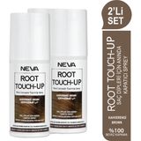 Neva Root Touch-Up 2'li Set Kahve Saç Dipleri Için Anında Kapatıcı Sprey 75ML - Kahverengi