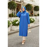 Neva Style Düğmeli İndigo Mavisi Tesettür Tunik 41401IM