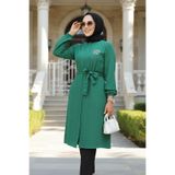 Neva Style - Kemerli Yeşil Tesettür Tunik 646y