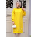 Neva Style Sarı Tesettür Tunik 30645SR