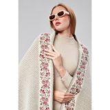 Neva Wear Özel Sakal İplik Kaşmir Dokulu Battal Triko Omuz Şalı-Siyah-Bordo, kadın,genç,anne,
