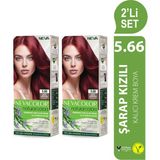 Nevacolor Natural Colors 2'Lİ SET 5.66 ŞARAP KIZILI Kalıcı Krem Saç Boyası Seti