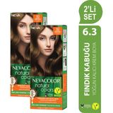 Nevacolor Natural Colors 2'Lİ SET 6.3 FINDIK KABUĞU Kalıcı Krem Saç Boyası Seti