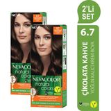 Nevacolor Natural Colors 2'Lİ SET 6.7 ÇİKOLATA KAHVE Kalıcı Krem Saç Boyası Seti