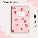 Nevahir Diyet Planlayıcı Defter A5 90 gr Kalın Kağıt Helezon Beslenme Takip Ajandası - Pembe