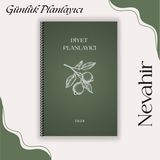 Nevahir Diyet Planlayıcı Defter A5 90 gr Kalın Kağıt Helezon Beslenme Takip Ajandası - Yeşil