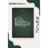 Nevahir Günlük Planlayıcı Defter 2026 A5 90 gr Kalın Kağıt Helezon Ajanda Organizer - Yeşil