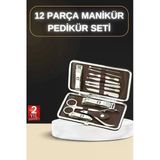 Nevamel 12 Parça Manikür Pedikür Seti Özel Deri Çanta El Ayak Bakımı Akne ve Sivilce Temizleme