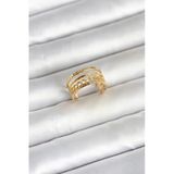 Nevamel® 316L Çelik Gold Renk Zincirli Vintage Model Kadın Yüzük 5886