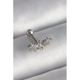 Nevamel® 316L Çelik Gümüş Renk Zirkon Taşlı Çiçek Tragus Piercing 5886