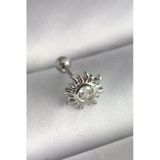 Nevamel® 316L Çelik Gümüş Renk Zirkon Taşlı Güneş Tragus Piercing 5886