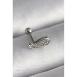 Nevamel® 316L Çelik Gümüş Renk Zirkon Taşlı Kanat Tragus Piercing 5886