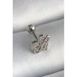 Nevamel® 316L Çelik Gümüş Renk Zirkon Taşlı Sonsuzluk Detay Tragus Piercing 5886
