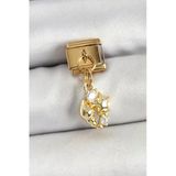 Nevamel® 316L Çelik Sallantılı Zirkon Taşlı Deniz Kabuğu Ve Yıldız Model Gold Renk Nomination Charm 5886