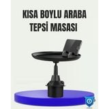 Nevamel® 360° Döner Araç Bardaklık Tepsisi Geniş Yemek Alanlı Telefon Standlı