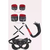 Nevamel® 4'Lü Kol Bacak Kırbaç Maske Deri Aksesuar Set