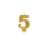 Nevamel 5 Rakamı Mum Gold Renk - Renkli - Standart