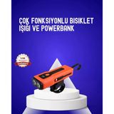 Nevamel® 600 Lümen Şarjlı Bisiklet Farı Cob Yan Çakar Acil Durum