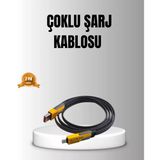 Nevamel® 65W 4’Ü 1 Arada Örgülü Hızlı Şarj Kablosu Usb-C Usb-A Çoklu Şarj Dayanıklı