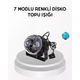 Nevamel® 7 Renk Modlu Müzik Sensörlü Disko Topu – Led Işıklı Parti Aydınlatması