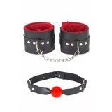 Nevamel® Ağız Topu Ve Kelepce İçi Tüylü Kırmızı Set