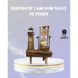 Nevamel Ahşap Kum Saati Ve Deniz Feneri Figürü Bir Arada – Ev & Ofis Dekorasyonu
