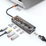 Nevamel Ally 5İn1 Type-C To Usb3.0 + Usb2.0 + Type-C Pd 100W + Hdmı + Ethernet Çoğaltıcı Transparan Hub-(5775)