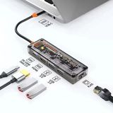 Nevamel ALLY 5in1 Type-c To USB3.0 + USB2.0 + Type-c PD 100W + HDMI + Ethernet Çoğaltıcı Transparan