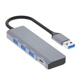 Nevamel Ally Ads-309A 4İn1 Usb To Usb + Type-C Hub Adaptör Çevirici Dönüştürücü Çoğaltıcı-(5775)