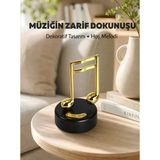 Nevamel® Altın Nota Figürlü Dönen Müzik Kutusu Dekoratif Music Box Yeni Nesil Vitrin
