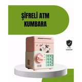 Nevamel® Atm Tasarımlı Pembe Işıklı Sesli Çocuk Kumbarası